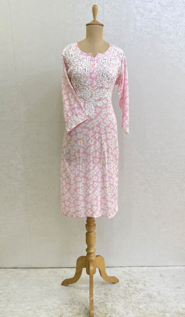 Women's Lucknowi Handcrafted Modal Cotton Chikankari Kurti - HONC0166542