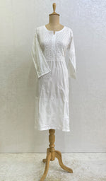 Load image into Gallery viewer, Gulnaaz Women's Lucknowi Handcrafted Mul Cotton Chikankari Kurti - HONC0161282