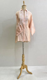 Load image into Gallery viewer, Fiza Women's Lakhnavi Handcrafted Chanderi Silk Semi- Stiched Chikankari Top - HONC0191703