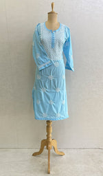 Load image into Gallery viewer, Tayeba Women's Lucknowi Handcrafted Mul Cotton Chikankari Kurti - HONC0133738