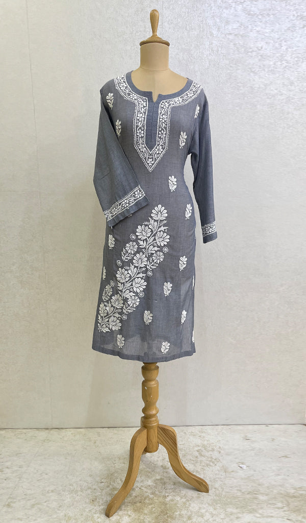 Laveeza Women's Lucknowi Handcrafted Cotton Chikankari Kurti - HONC0160199
