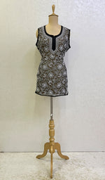 Load image into Gallery viewer, Women's Lucknowi Handcrafted Faux-Georgette Chikankari Top- HONC0140438