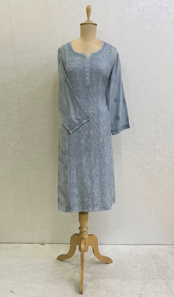 Lucknowi Handcrafted Muslin Chikankari Kurti - HONC0127591