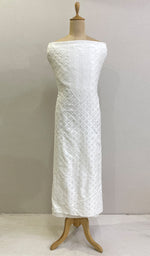 Load image into Gallery viewer, Lucknowi Handcrafted Chanderi Chikankari Unstitched Men's Kurta Fabric - HONC0176415