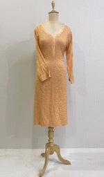 将图像加载到图库查看器中, Women's Lakhnavi Handcrafted Viscose Georgette Chikankari Kurti - HONC0172052