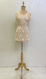 Load image into Gallery viewer, Women's Lucknowi Handcrafted Faux-Georgette Chikankari Top- HONC0140438