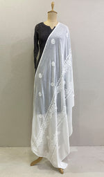 Load image into Gallery viewer, Women's Lucknowi Handcrafted Cotton Chikankari Dupatta - HONC0198571