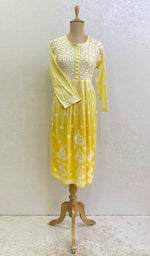 Load image into Gallery viewer, Women's Lucknowi Handcrafted Printed Cotton Chikankari Gown - HONC0150411