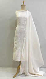 将图像加载到图库查看器中, Women's Lakhnavi Handcrafted Mul Chanderi Kurta And Dupatta Set- HONC0203216