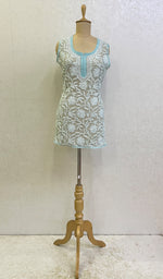 将图像加载到图库查看器中, Women's Lucknowi Handcrafted Faux-Georgette Chikankari Top - H0NC0140409