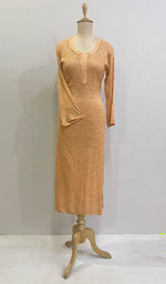 将图像加载到图库查看器中, Women's Lakhnavi Handcrafted Viscose Georgette Chikankari Kurti - HONC0172071