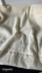 将图像加载到图库查看器中, Women's Lakhnavi Handcrafted Mul Chanderi Semi - Stitched Kurta And Dupatta Set - HONC0269240