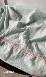 将图像加载到图库查看器中, Women's Lakhnavi Handcrafted Mul Chanderi Semi - Stitched Kurta And Dupatta Set - HONC0303406