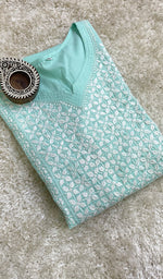 Load image into Gallery viewer, Sufiyani Women's Lucknowi Handcrafted Cotton Chikankari Kurti - HONC0138239