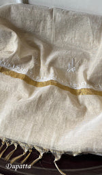 将图像加载到图库查看器中, Women's Lakhnavi Handcrafted Tissue Chanderi Chikankari Kutra Dupatta Set - HONC0278158