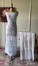 Load image into Gallery viewer, Women's Lakhnavi Handcrafted Chanderi Silk Unstitched Kurta And Dupatta Set - HONC0289510