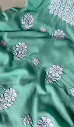 将图像加载到图库查看器中, Simran Women's Lakhnavi Handcrafted Modal Cotton Chikankari Unstitched Kurti Fabric - HONC02610066