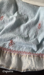 Load image into Gallery viewer, Women's Lakhnavi Handcrafted Mul Chanderi Semi - Stitched Kurta And Dupatta Set - HONC0277638