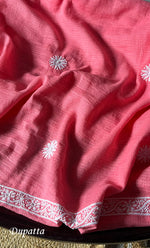 Load image into Gallery viewer, Alishba Women's Lucknowi Handcrafted Kota Cotton Chikankari Unstitched Kurta And Dupatta Set - HONC0312648