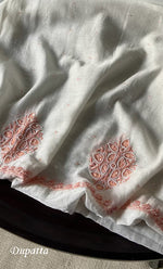 Load image into Gallery viewer, Women's Lakhnavi Handcrafted Mul Chanderi UnStitched Kurta And Dupatta Set - HONC0317813