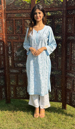 Load image into Gallery viewer, Iqra Women's Lucknowi Handcrafted Cotton Chikankari Kurti - HONC0164366