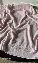 将图像加载到图库查看器中, Women's Lakhnavi Handcrafted Unstitched Chikankari Cotton Kurta Dupatta set - HONC092017
