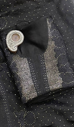 Load image into Gallery viewer, Black Women's Lakhnavi Handcrafted Pure Organza Chikankari Unstitched Kurta And Dupatta Set
