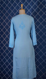 Load image into Gallery viewer, Zoya Women's Lucknowi Handcrafted Muslin Chikankari Kurti - HONC0198149