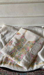 Load image into Gallery viewer, Titlee Women's Lakhnavi Handcrafted Mul Chanderi Unstitched Kurta And Dupatta Set - HONC0484661