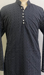 Load image into Gallery viewer, Men's Faux-Georgette Hakoba Kurta - HONC0186497