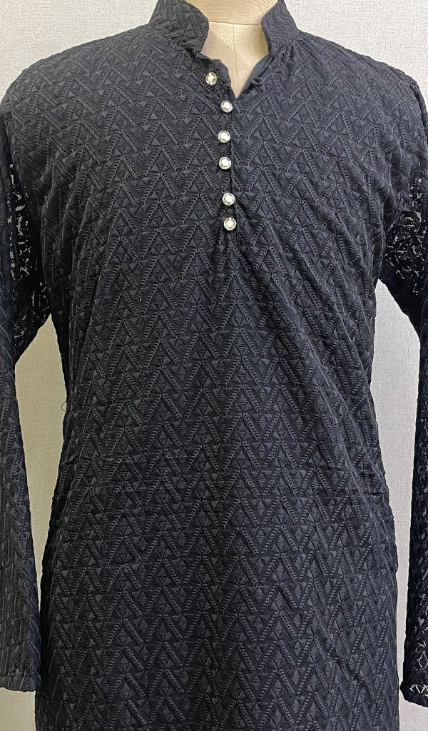 Men's Faux-Georgette Hakoba Kurta - HONC0186497