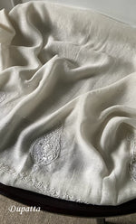 Load image into Gallery viewer, Women's Lakhnavi Handcrafted Mul Chanderi Unstitched Kurta And Dupatta Set- HONC0314857