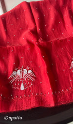 Load image into Gallery viewer, Women's Lakhnavi Handcrafted Mul Chanderi Semi - Stitched Kurta And Dupatta Set - HONC0246420
