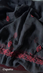 将图像加载到图库查看器中, Women's Lucknowi Handcrafted Faux-Georgette Chikankari Suit Material - HONC0277968