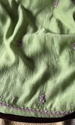 Load image into Gallery viewer, Firdauz Women's Lakhnavi Handcrafted Mul Chanderi Unstitched Kurta And Dupatta Set - HONC0302267