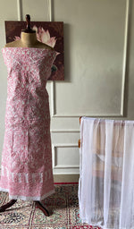 Load image into Gallery viewer, Women's Lakhnavi Handcrafted Cotton Unstitched Chikankari Suit Material - HONC0354984