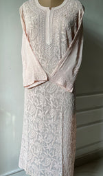 将图像加载到图库查看器中, Women's Lakhnavi Handcrafted Viscose Georgette Chikankari Kurti- HONC0261381