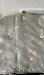 Load image into Gallery viewer, Women's Lakhnavi Handcrafted Pure Organza Chikankari Unstitched Kurta And Dupatta Set- HONC0333533