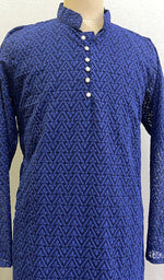 将图像加载到图库查看器中, Men's Faux-Georgette Hakoba Kurta - HONC0186483