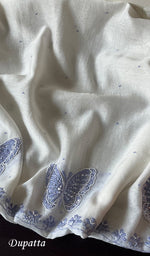 将图像加载到图库查看器中, Titlee Women's Lakhnavi Handcrafted Mul Chanderi Unstitched Kurta And Dupatta Set - HONC0288851