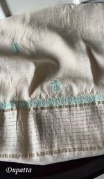 Load image into Gallery viewer, Women's Lakhnavi Handcrafted Munga Silk Chikankari Kurta And Dupatta Set - HONC0251544