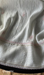 Load image into Gallery viewer, Tasbiya Women's Lakhnavi Handcrafted Mul Chanderi Unstitched Kurta And Dupatta Set - HONC0282552