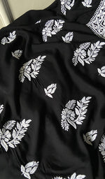 将图像加载到图库查看器中, Simran Women's Lakhnavi Handcrafted Modal Cotton Chikankari Unstitched Kurti Fabric - HONC0261085