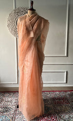 将图像加载到图库查看器中, Women's Lucknowi Handcrafted Pure Organza Silk Chikankari Saree - HONC0296103