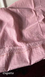 将图像加载到图库查看器中, Mira Women's Lakhnavi Handcrafted Mul Chanderi Unstitched Kurta And Dupatta Set - HONC0241679