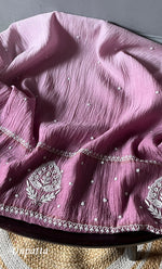 Load image into Gallery viewer, Women's Lakhnavi Handcrafted Mul Chanderi Semi - Stitched Anarkali And Dupatta Set - HONC0305938