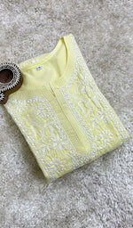 Load image into Gallery viewer, Iqra Women's Lucknowi Handcrafted Cotton Chikankari Kurti - HONC0164282