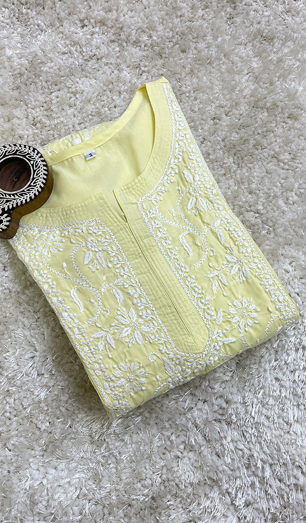 Iqra Women's Lucknowi Handcrafted Cotton Chikankari Kurti - HONC0164282