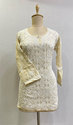 将图像加载到图库查看器中, Women's Lucknowi Handcrafted  Cotton Chikankari Top - HONC0165269
