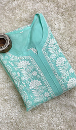 Load image into Gallery viewer, Naira Women's Lucknowi Handcrafted Cotton Chikankari Kurti - HONC0169051